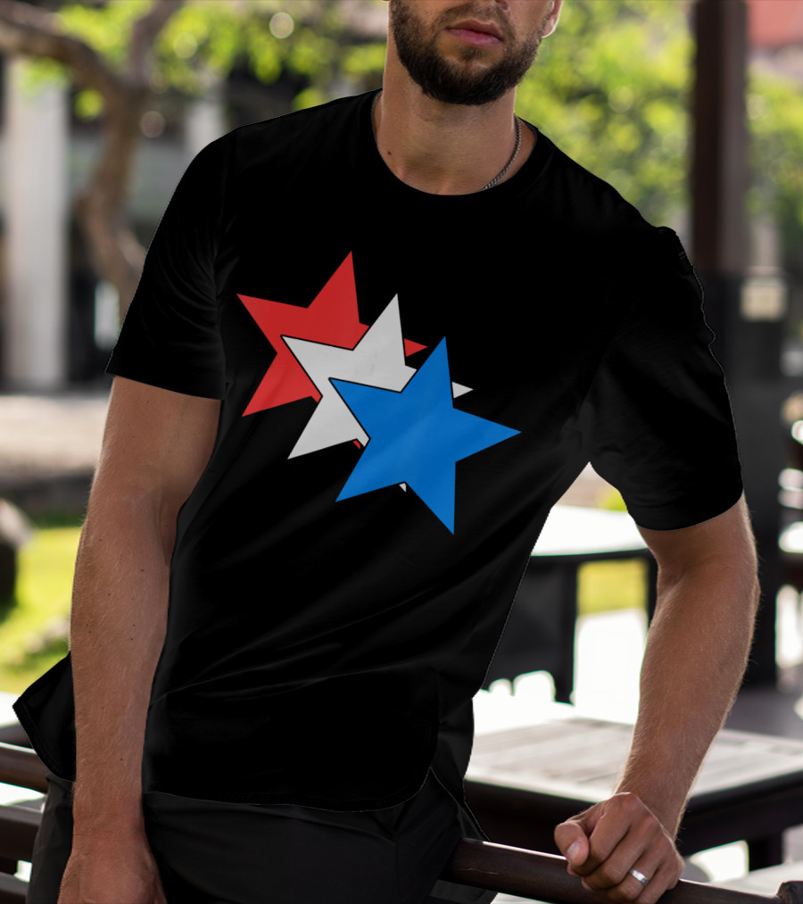 3 Three Stars Red White Blue American USA Fourth T-Shirt