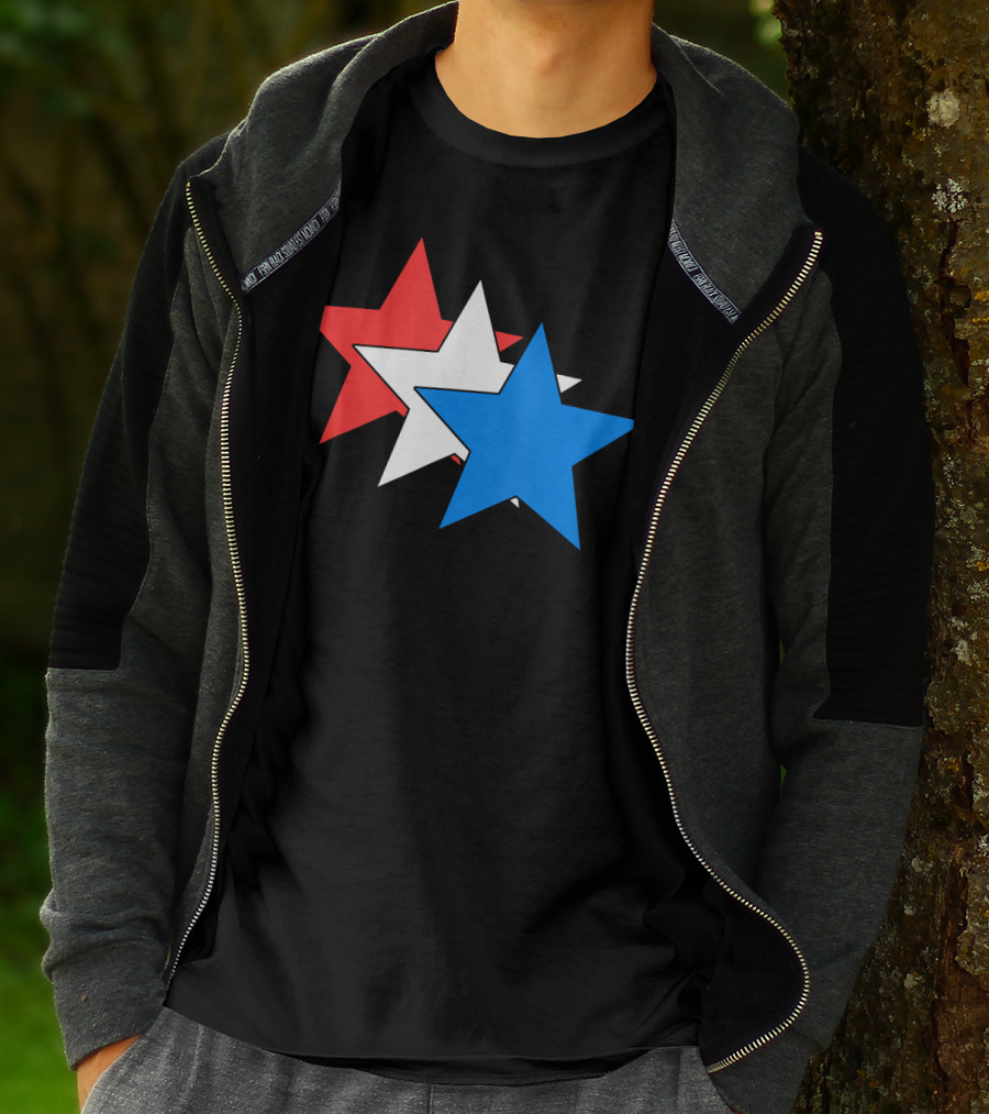 3 Three Stars Red White Blue American USA Fourth T-Shirt