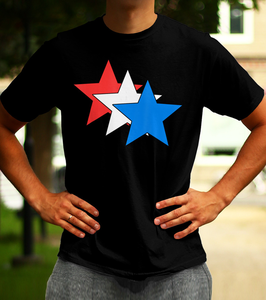 3 Three Stars Red White Blue American USA Fourth T-Shirt