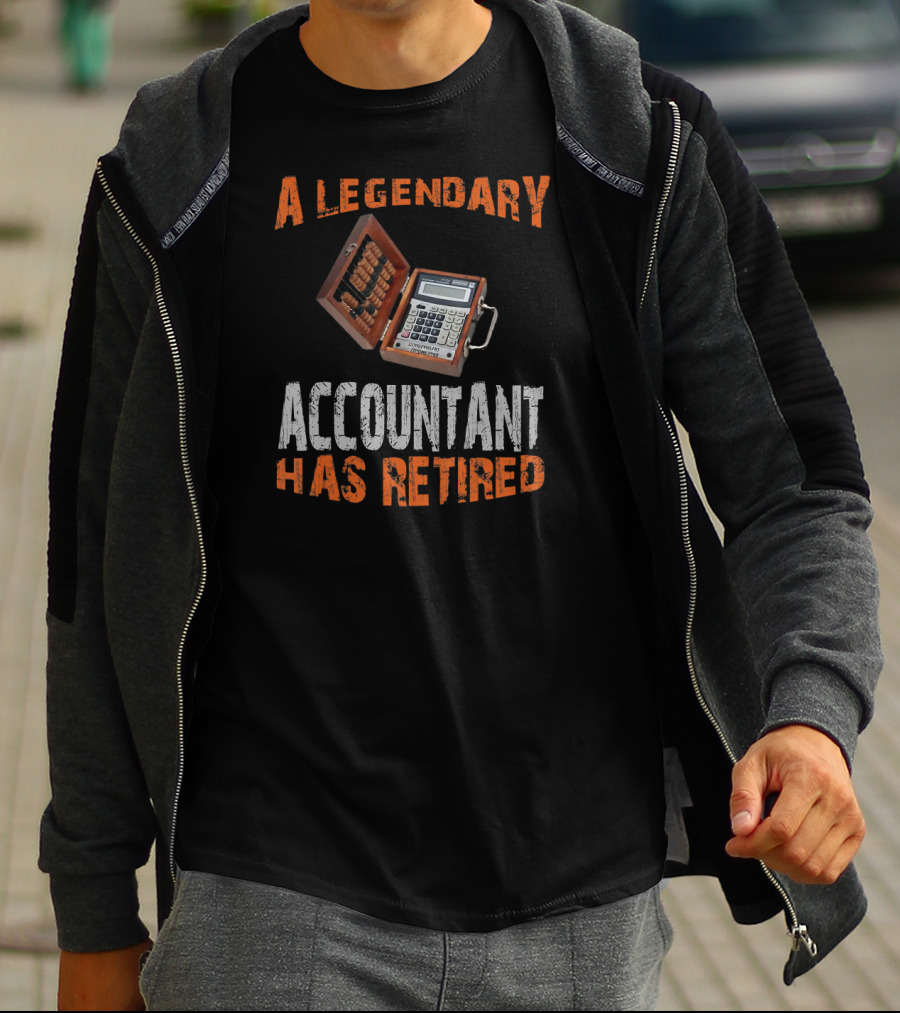 A Legendary Accountant Has Retired Vintage Abacus And Calculator T-Shirt