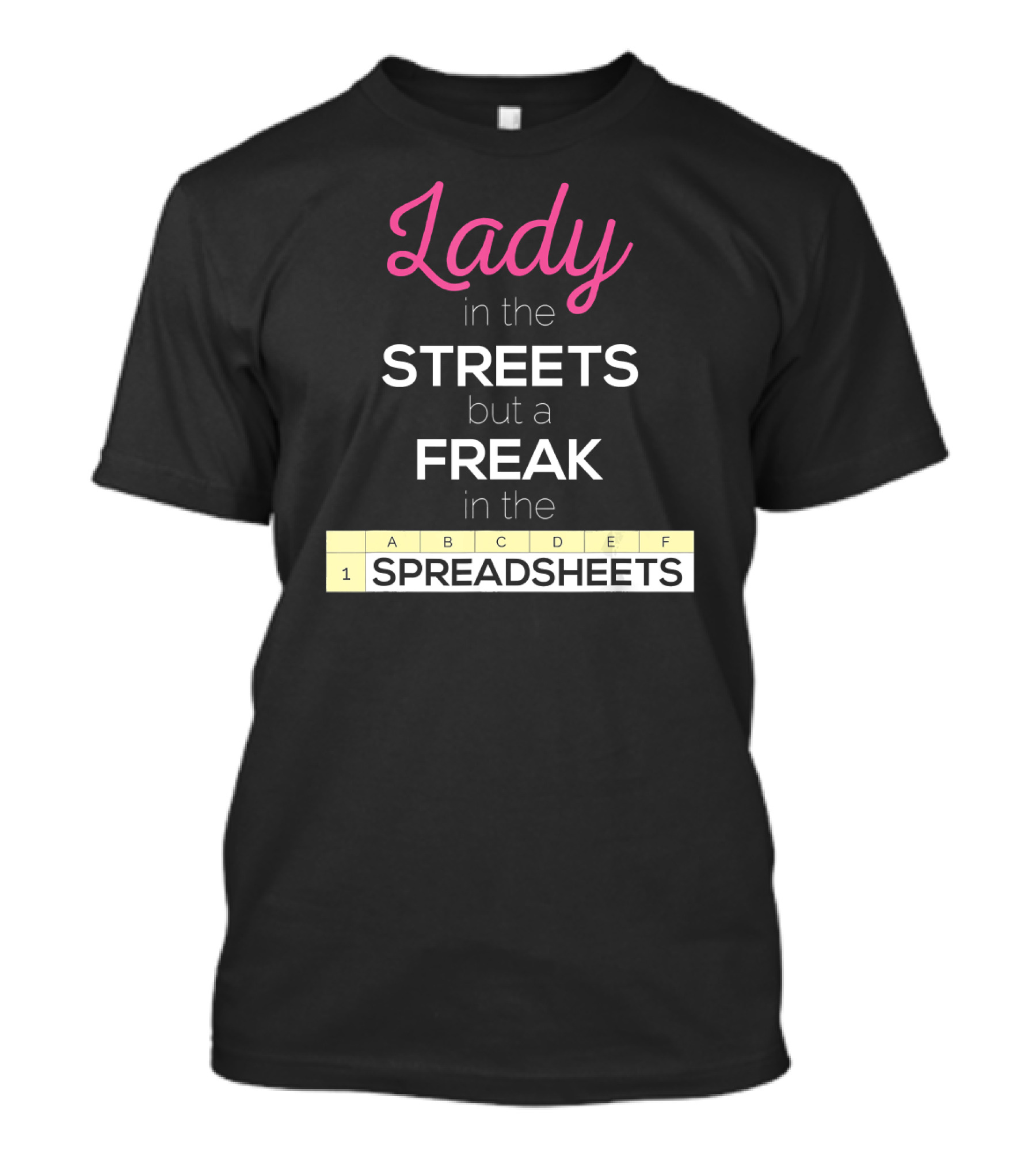 Lady In The Streets But A Freak In The Spreadsheets T-Shirt
