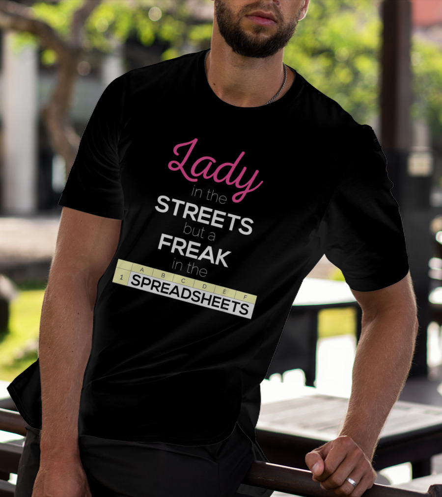 Lady In The Streets But A Freak In The Spreadsheets T-Shirt