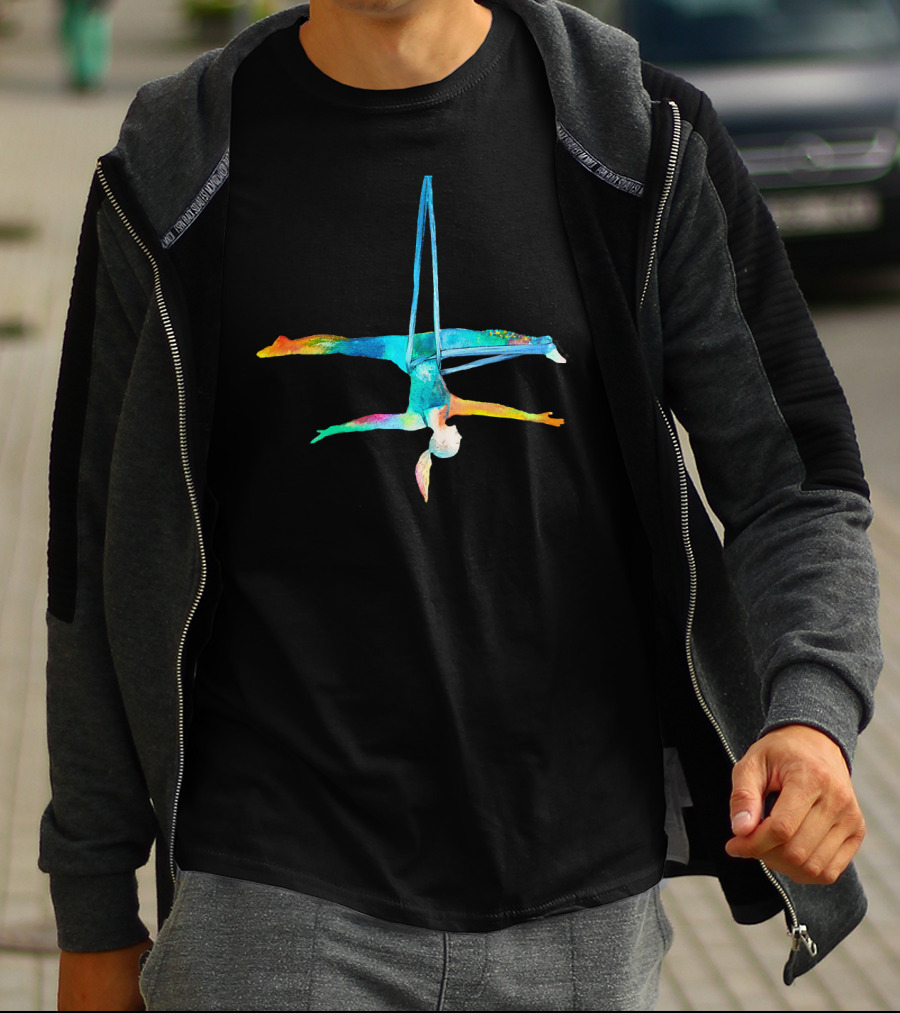 Aerial Silk Yoga Rainbow Pose T-Shirt