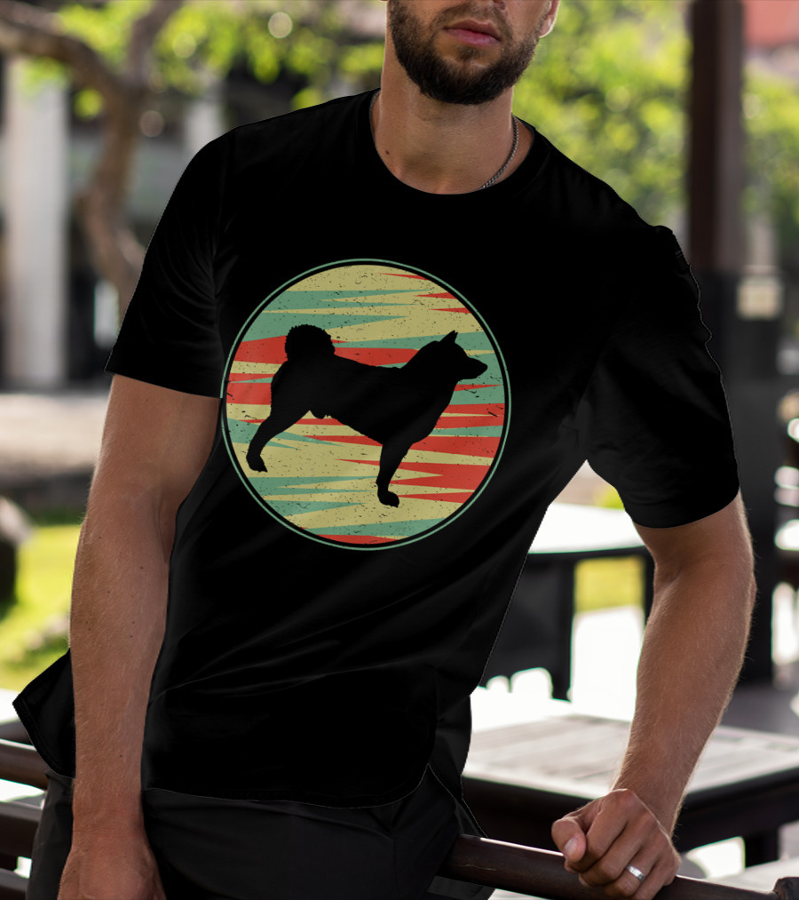Akita Retro Vintage Silhouette Cute Do Circle T-Shirt