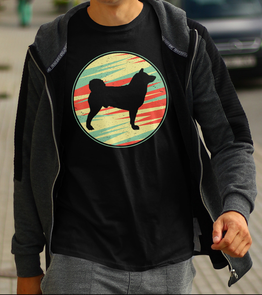Akita Retro Vintage Silhouette Cute Do Circle T-Shirt