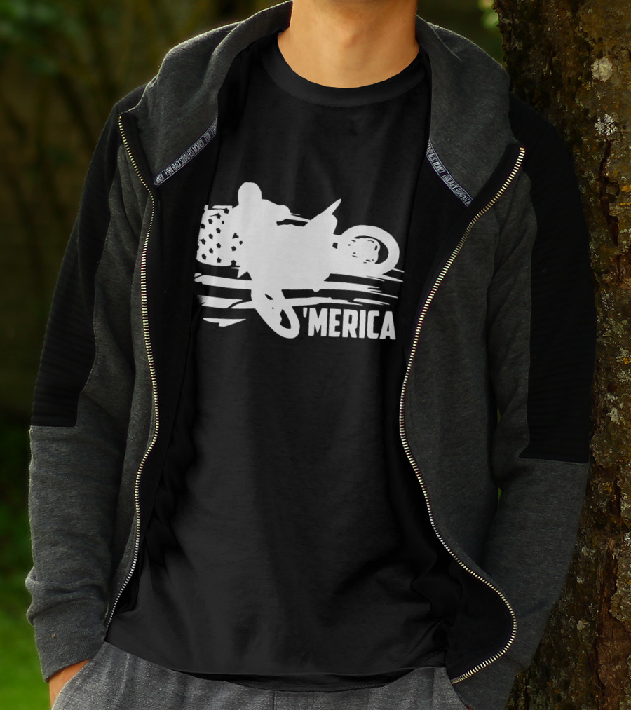 American Flag Dirt Bike 'Merica T-Shirt