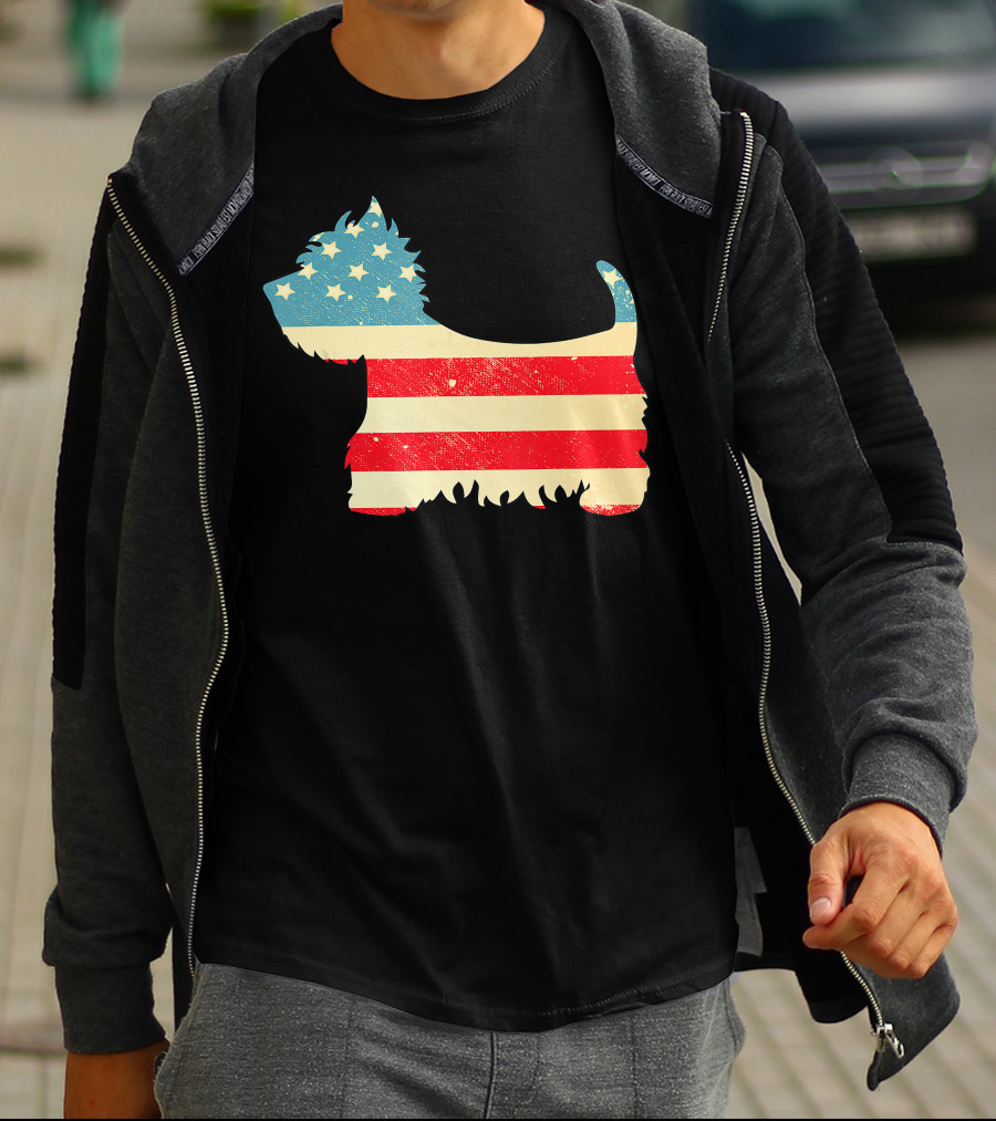 American Flag Vintage Westie T-Shirt
