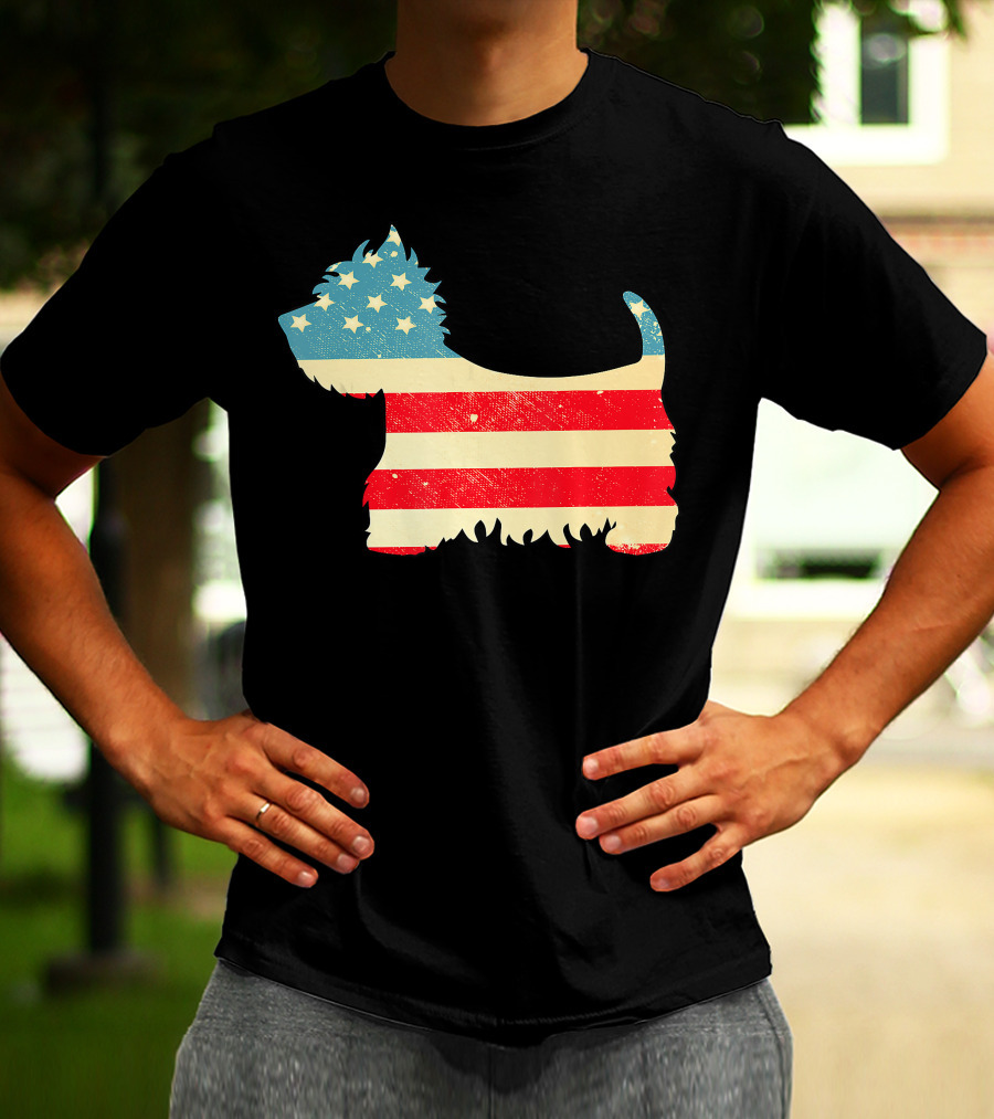 American Flag Vintage Westie T-Shirt