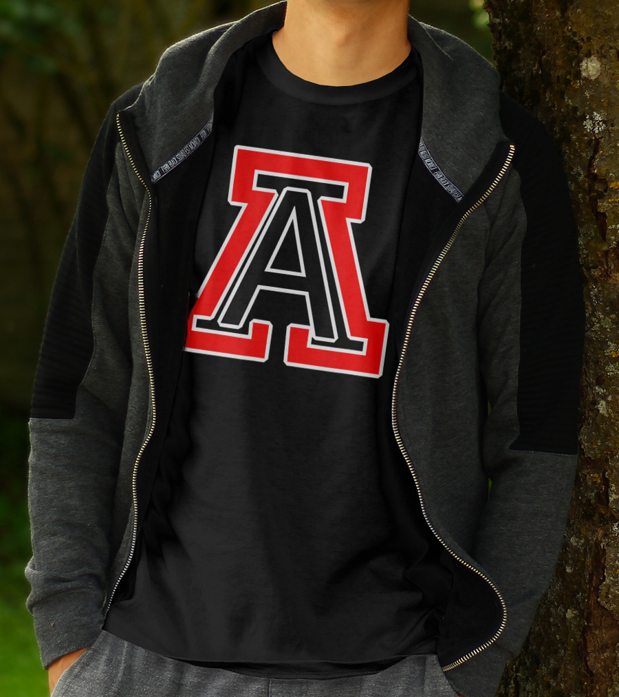 American Fork High School Bold Red And Black Letter A T-Shirt