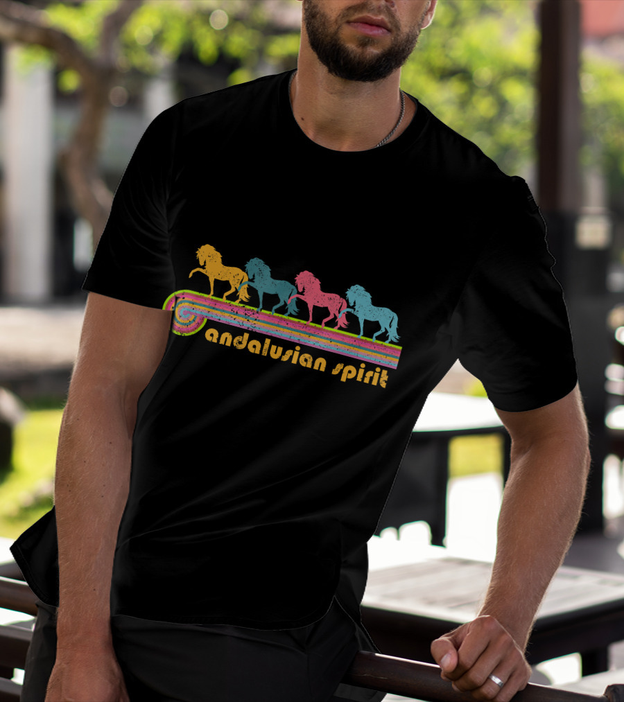 Andalusian Spirit Colorful Horse Retro NickerStickers T-Shirt