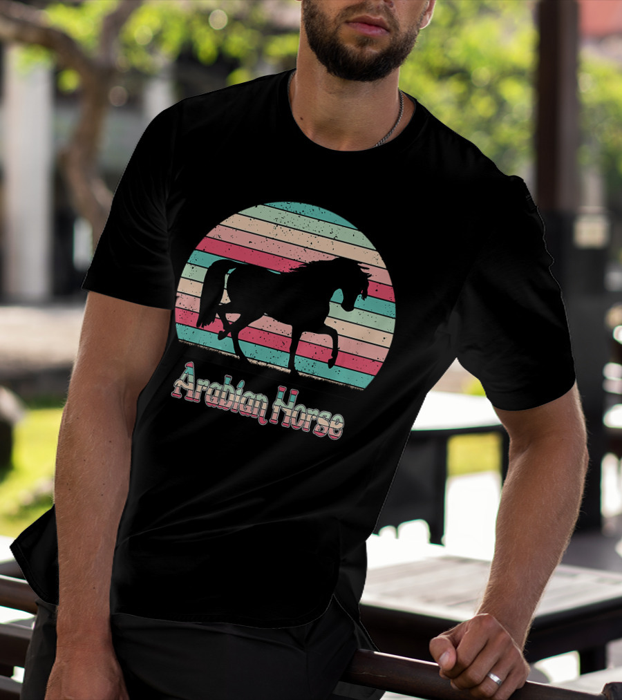 Arabian Horse Retro Stripes T-Shirt