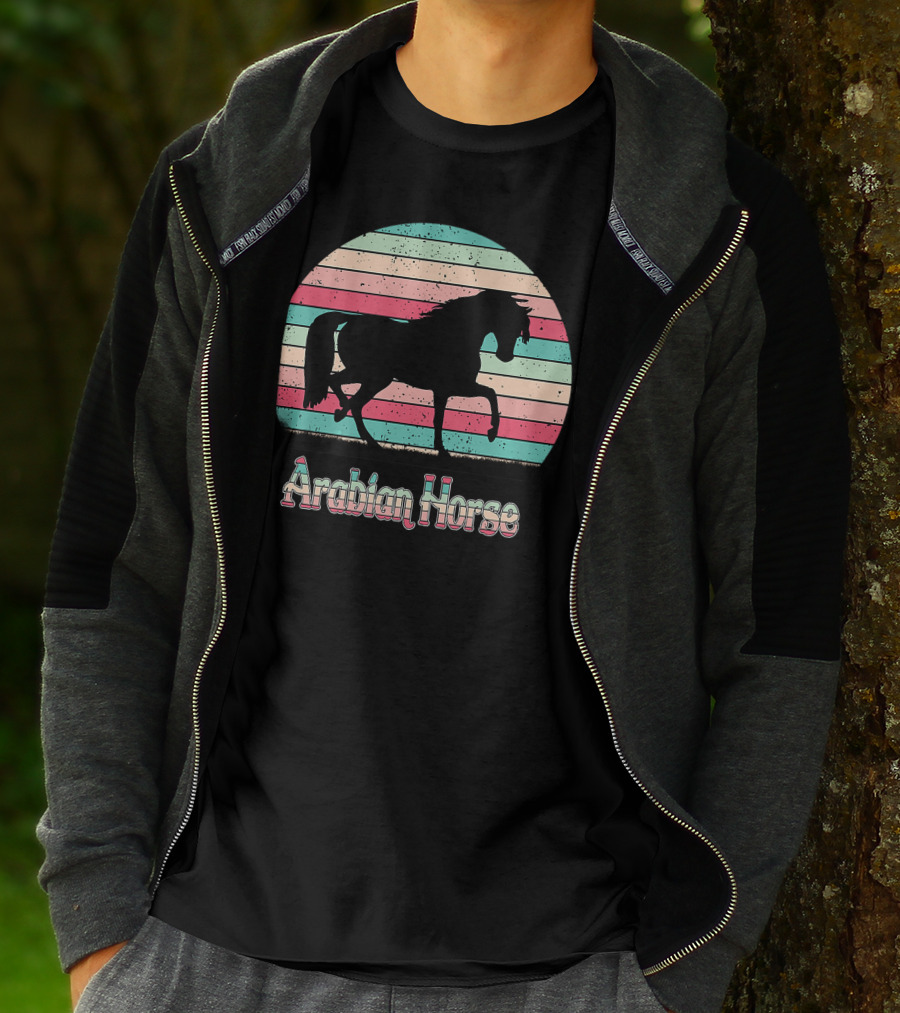 Arabian Horse Retro Stripes T-Shirt