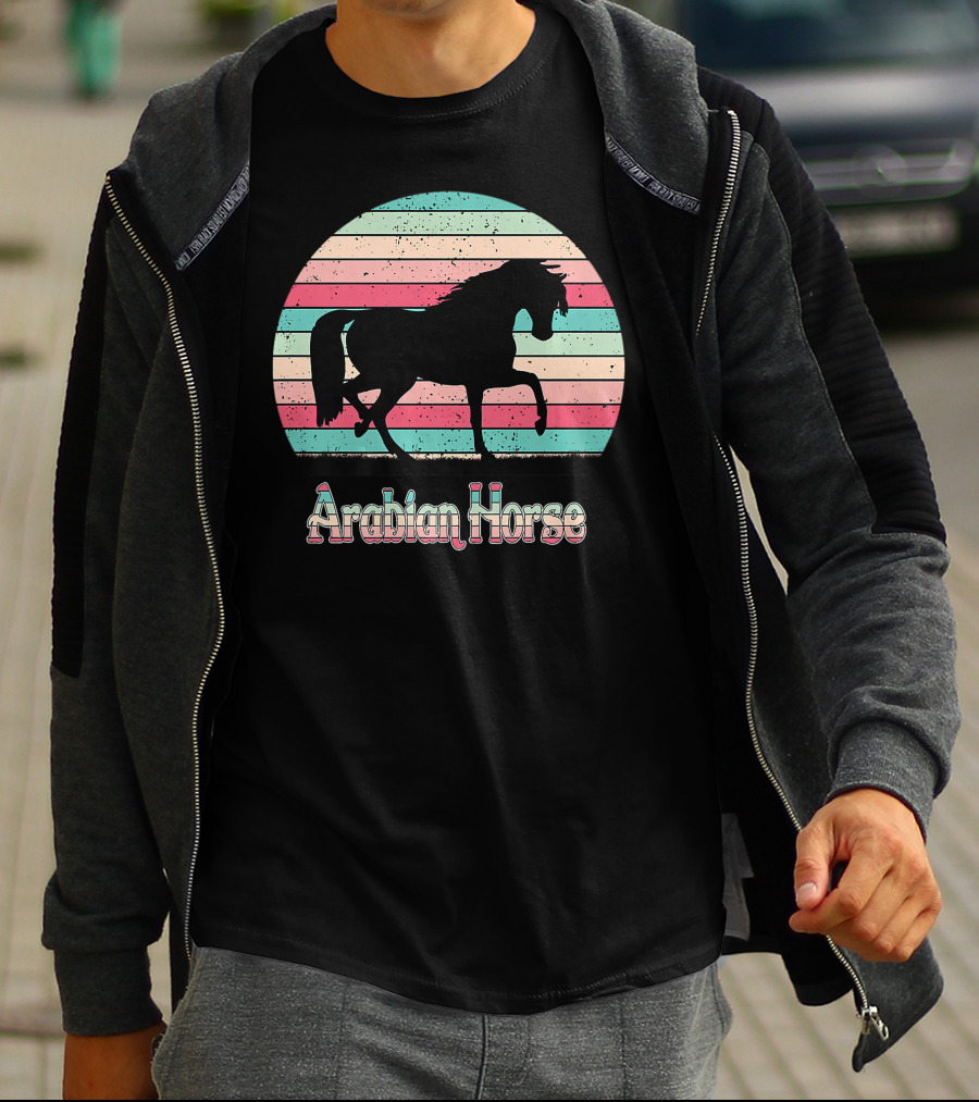 Arabian Horse Retro Stripes T-Shirt