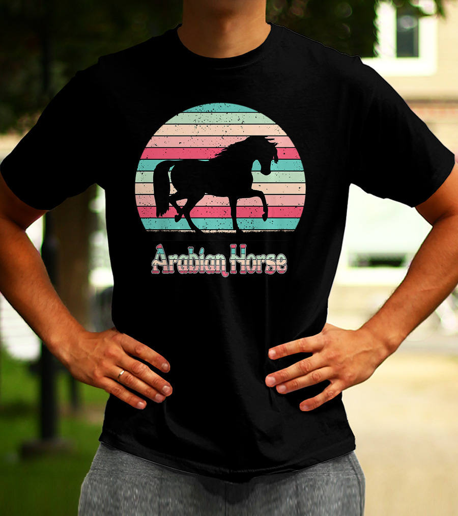 Arabian Horse Retro Stripes T-Shirt