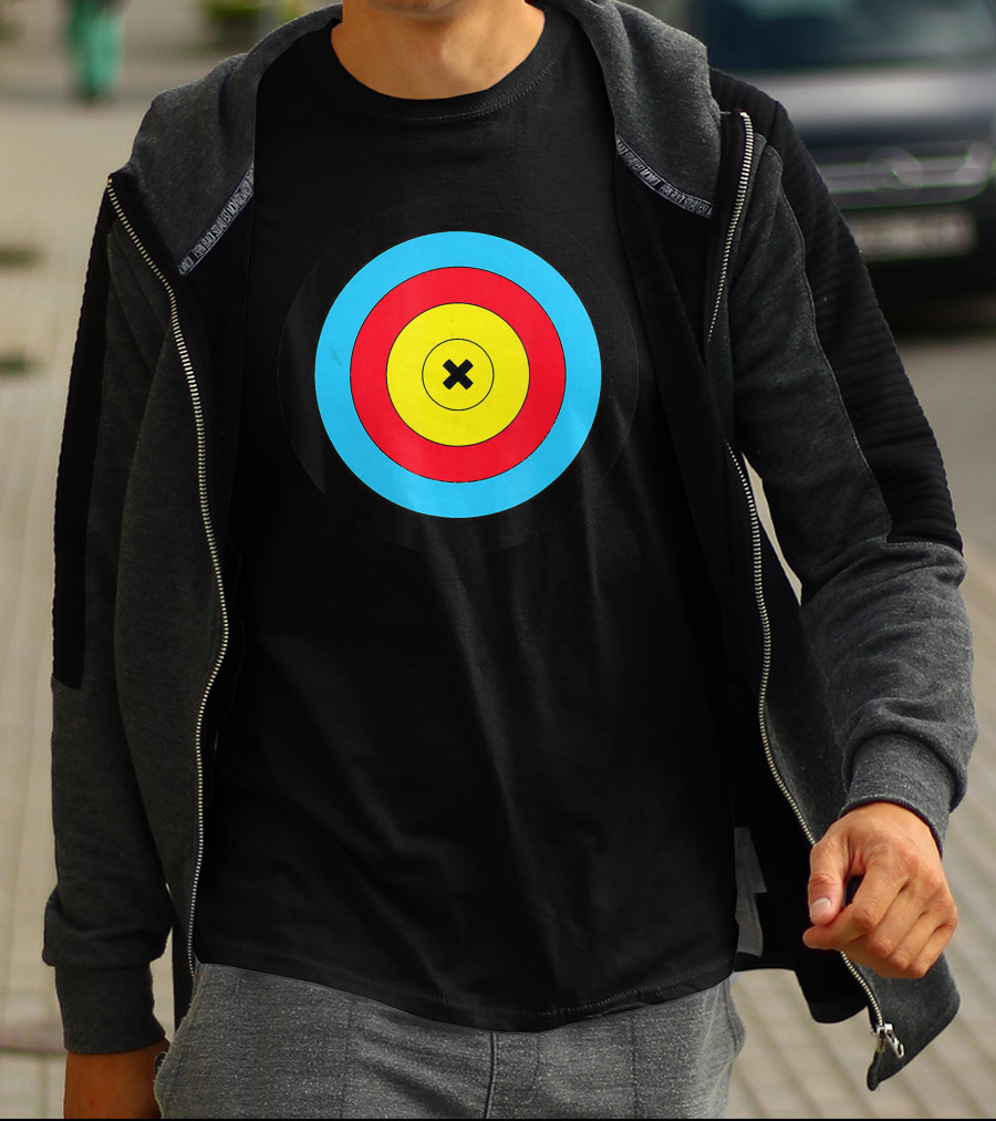 Archery Body Target Bullseye Multi-Colored Rings T-Shirt