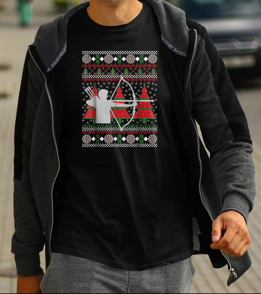 Festive Archery Bow Hunting Arrow Christmas T-Shirt