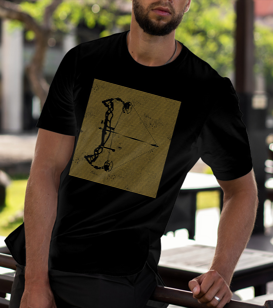 Archery Compound Bow Vintage Striped T-Shirt