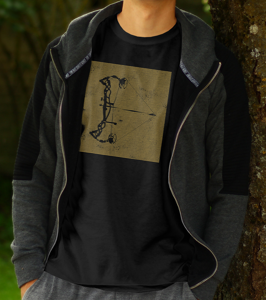 Archery Compound Bow Vintage Striped T-Shirt