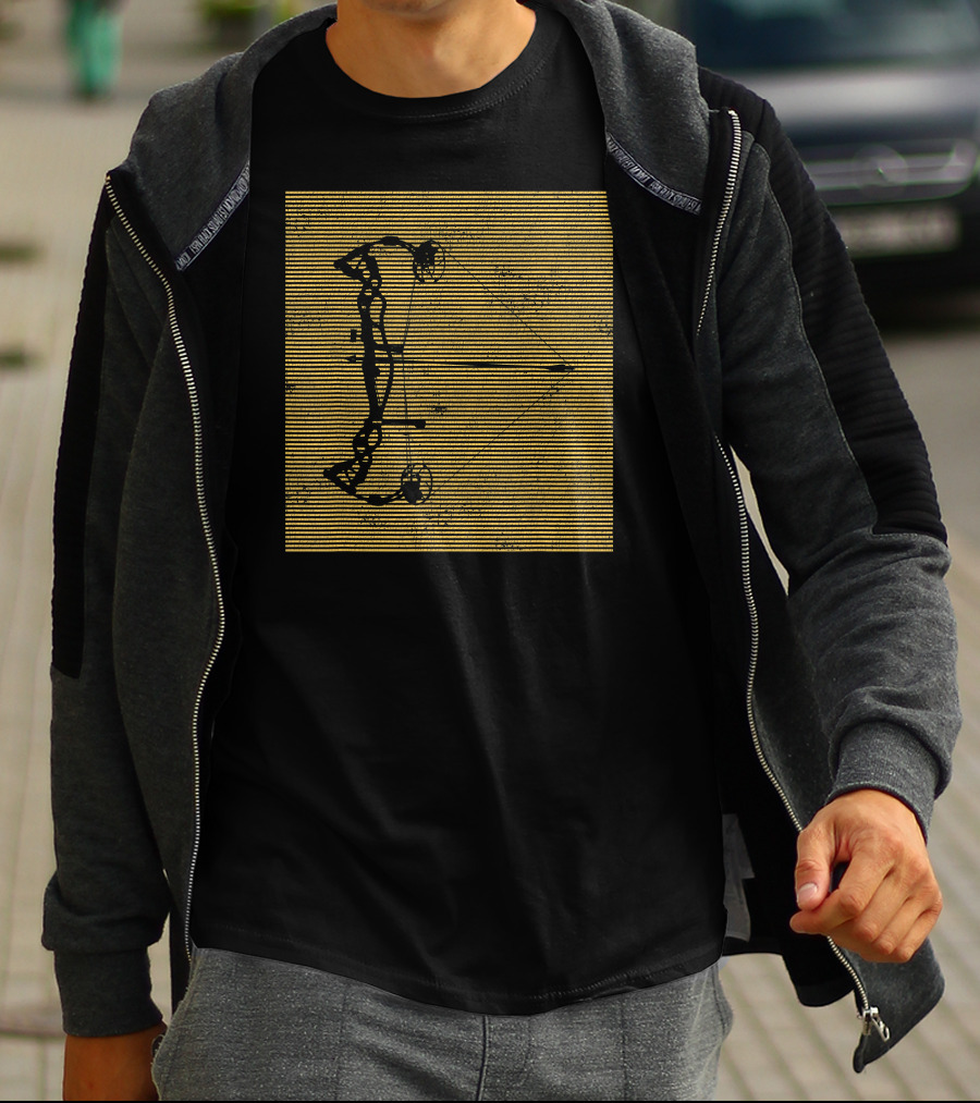 Archery Compound Bow Vintage Striped T-Shirt