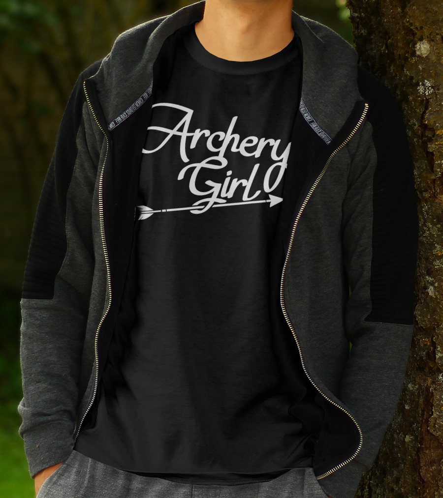 Archery Girl Arrow Typography T-Shirt
