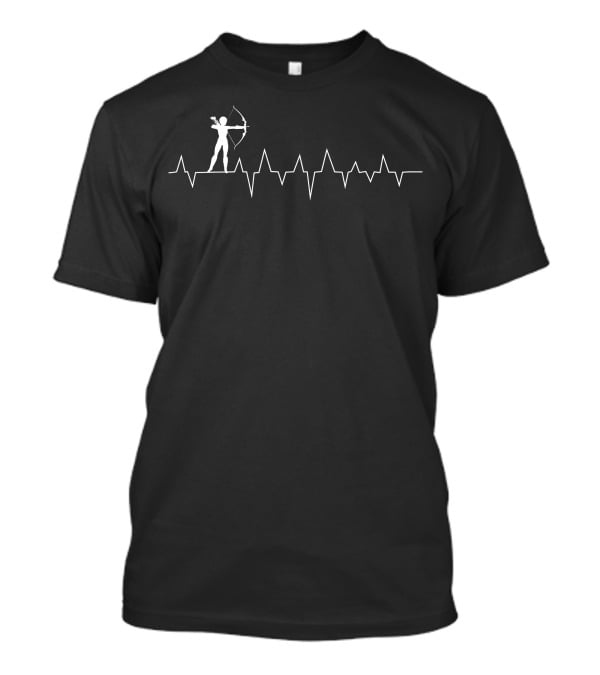 Archery Heartbeat Archer Silhouette Line T-Shirt