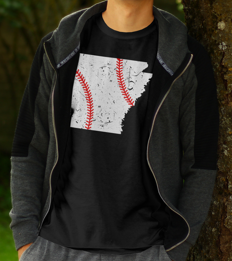 Awesome Arkansas Baseball Map T-Shirt