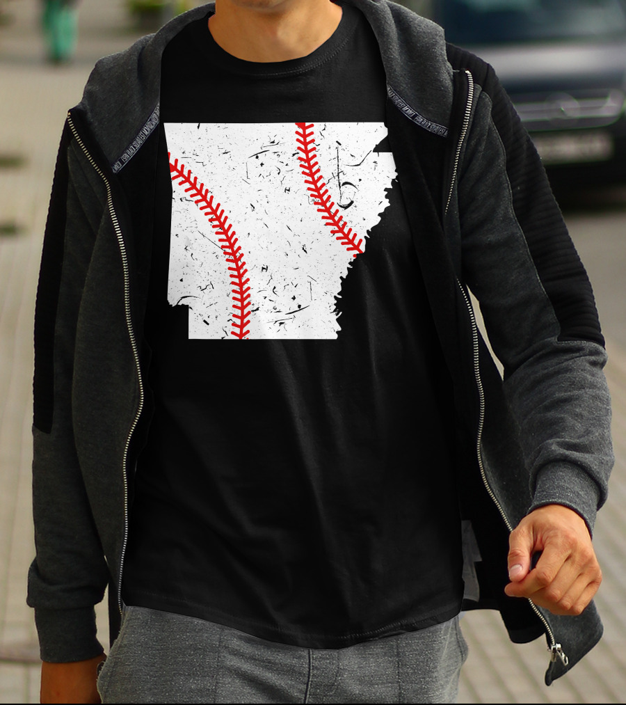 Awesome Arkansas Baseball Map T-Shirt