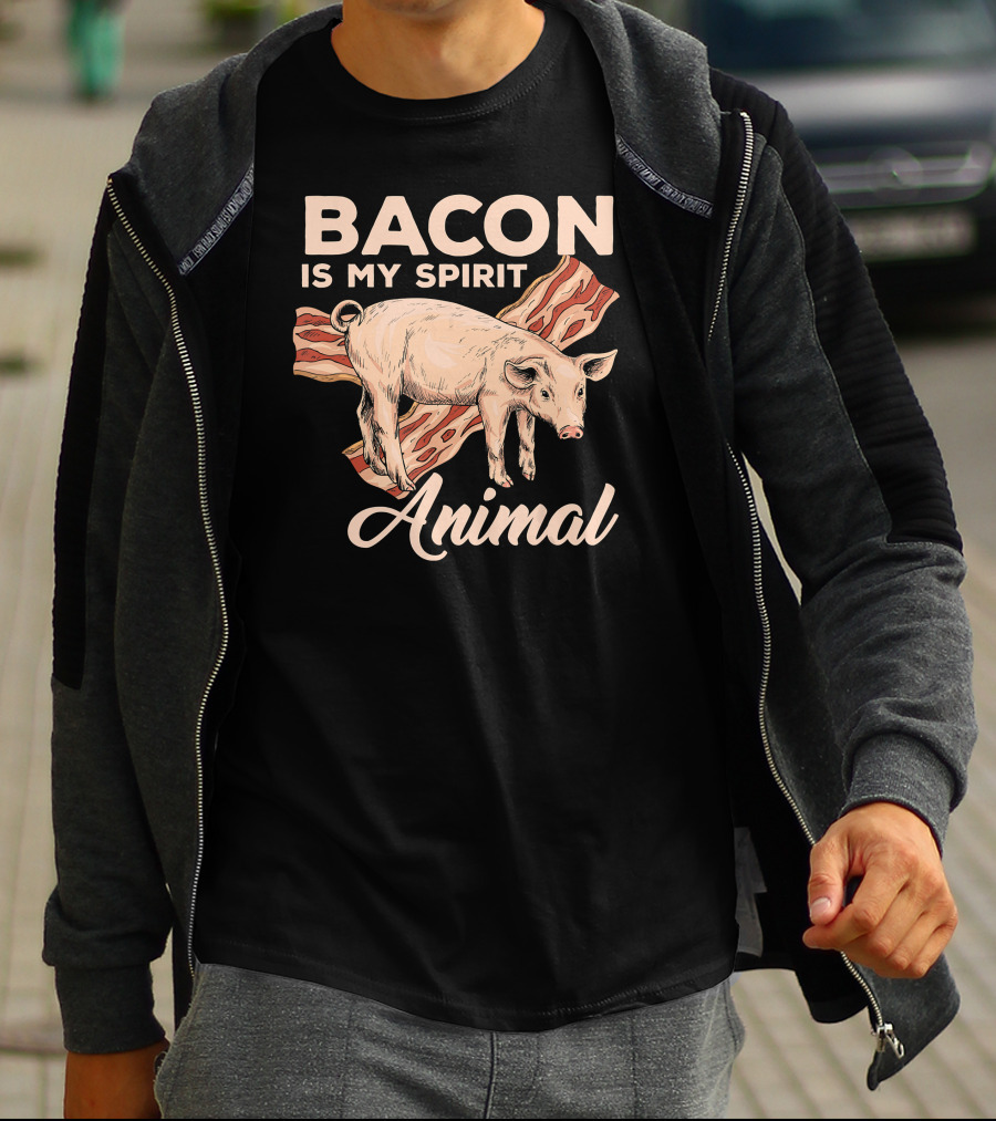 Bacon Is My Spirit Animal With Pig And Bacon T-Shirt