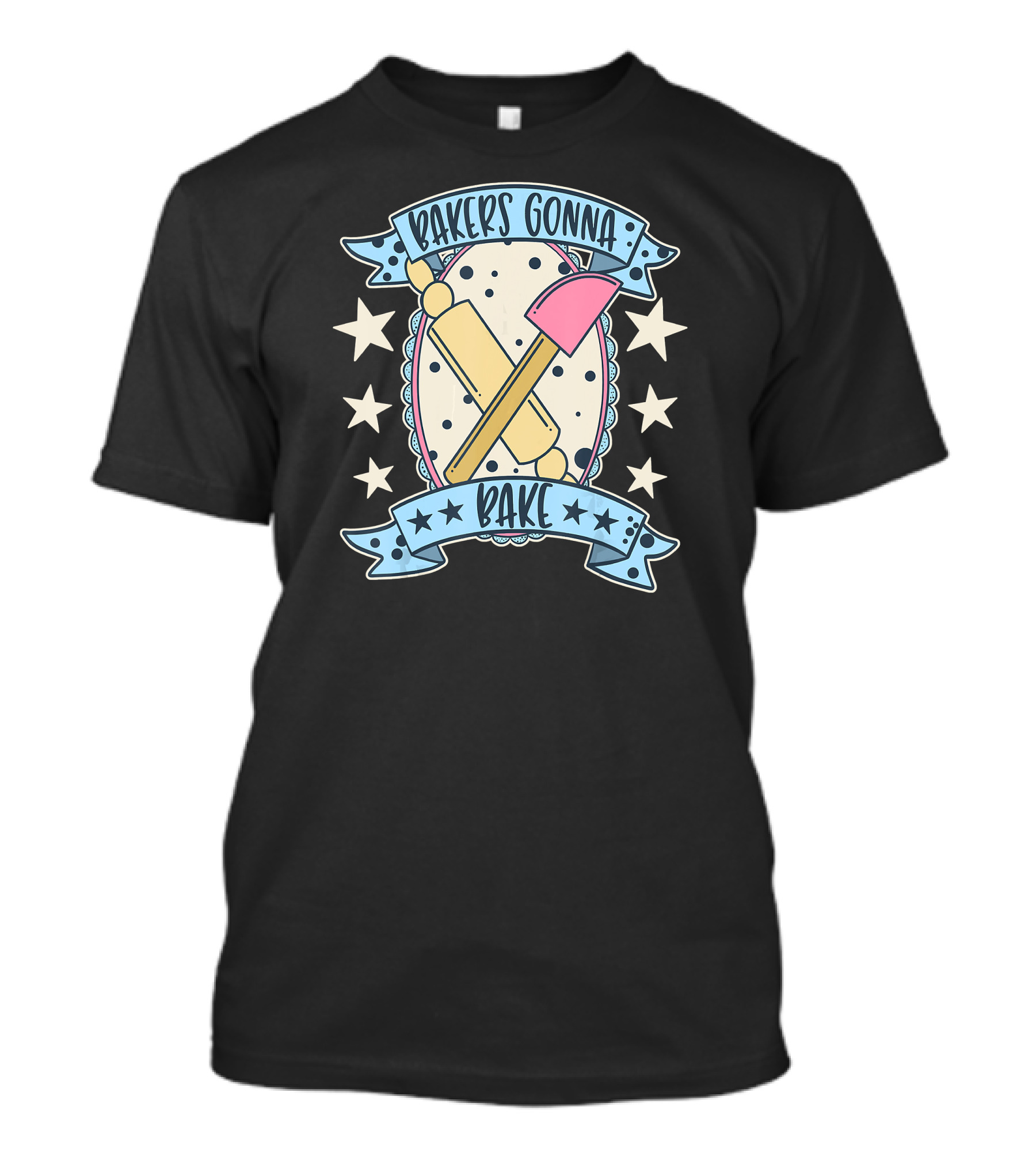 Bakers Gonna Bake Cute Vintage Rolling Pin And Spatula Star T-Shirt