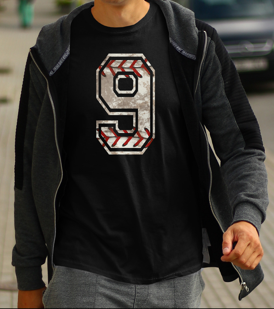 Number 9 Baseball Stitch T-Shirt