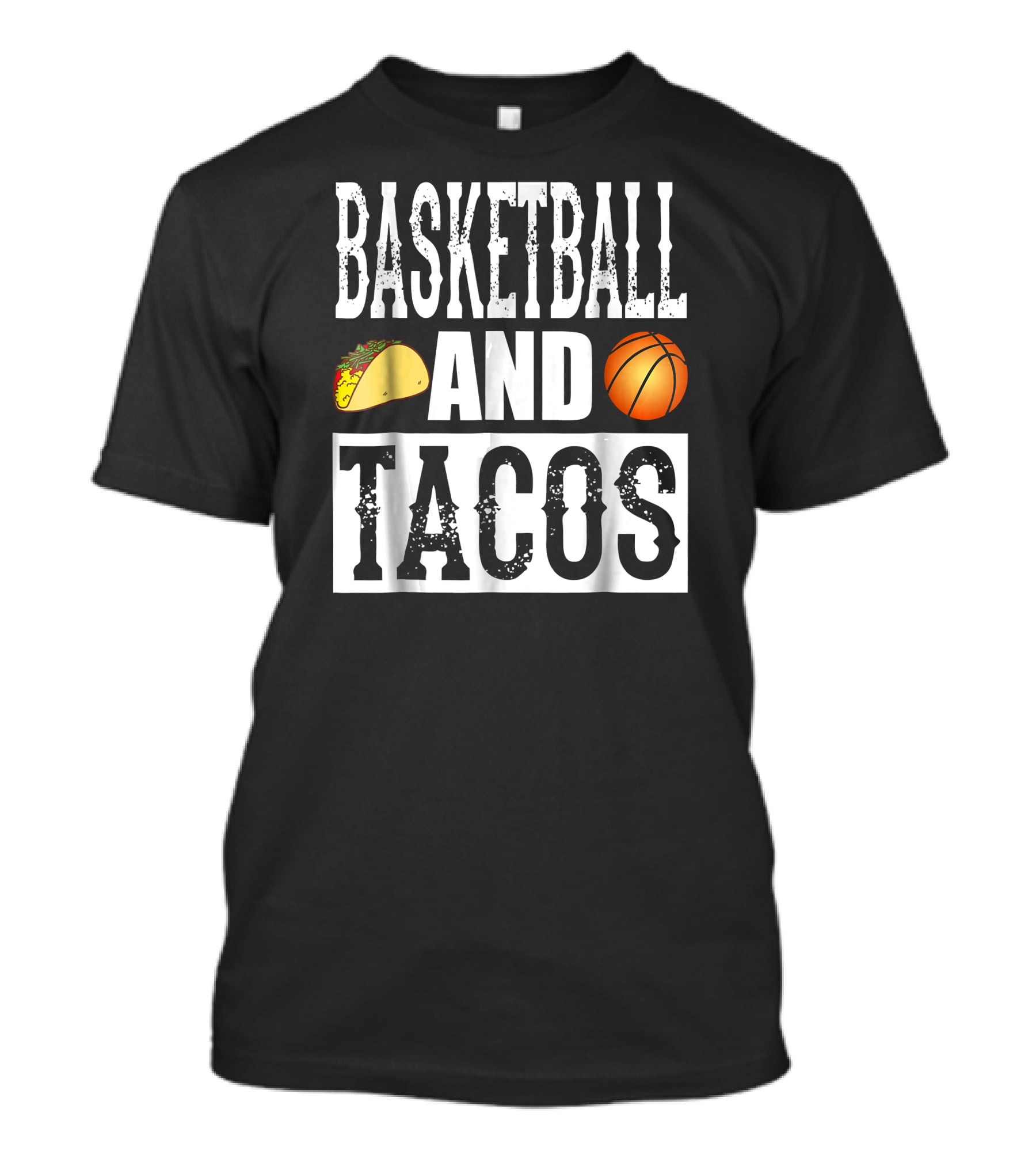 Basketball And Tacos Funny Taco With Taco And Basketball Icons T-Shirt