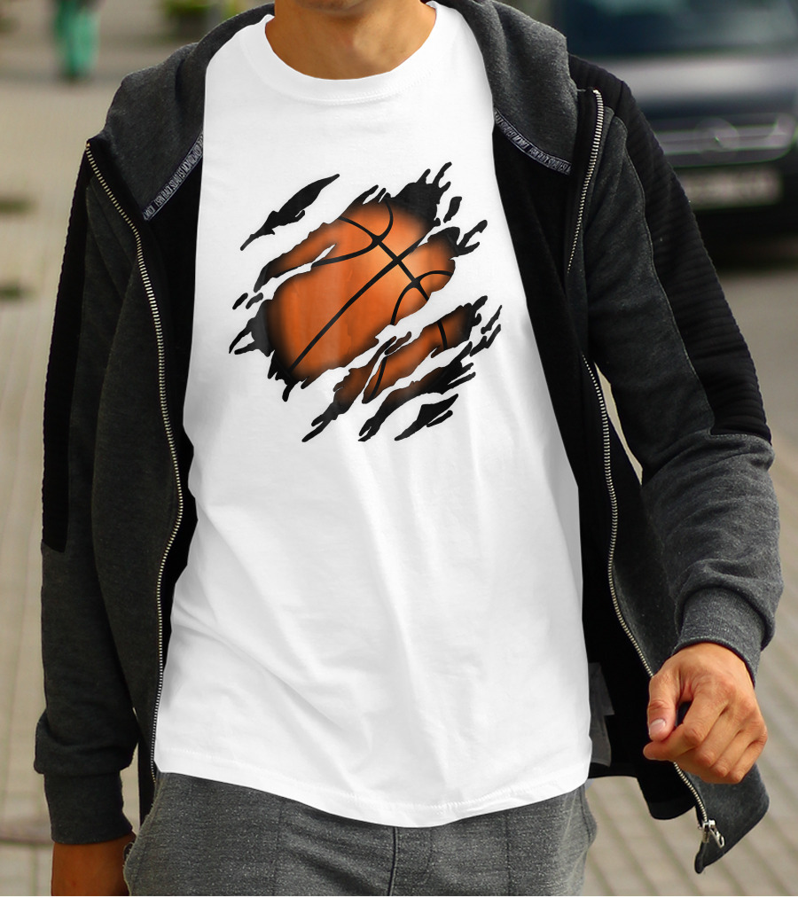 Basketball In Me Basketball Ripped T-Shirt