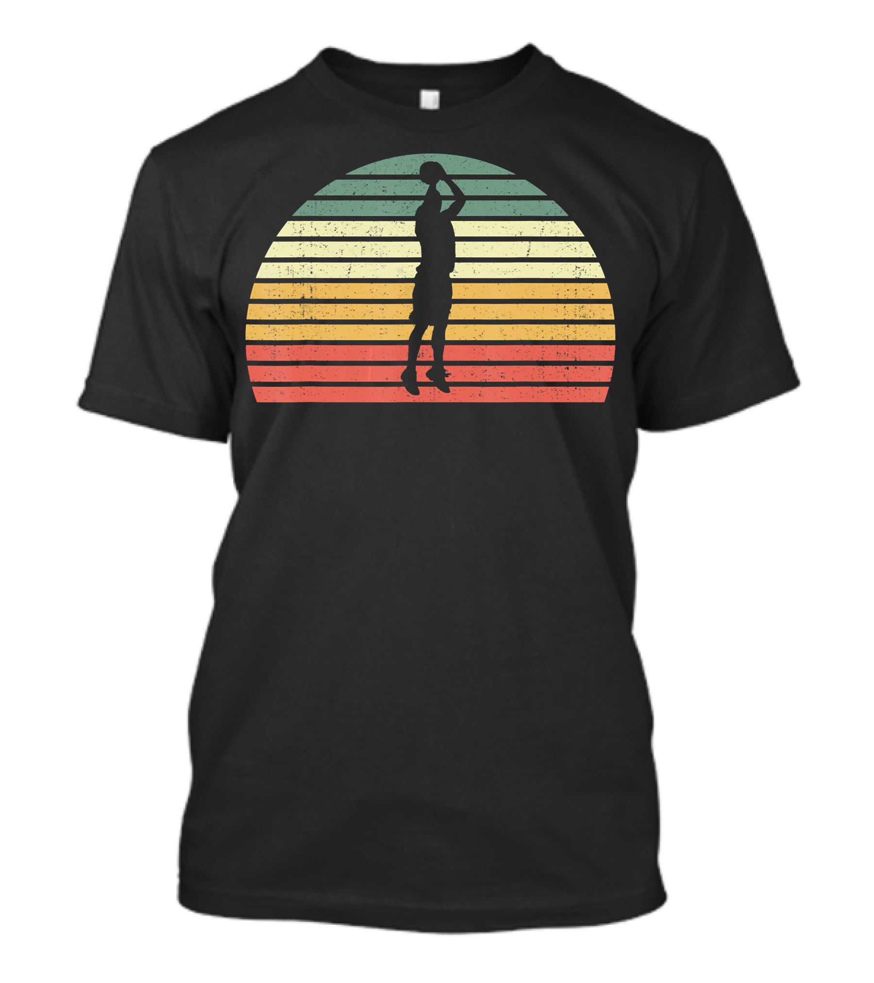 Retro Sunset Basketball Jumpshot 3 Pointer T-Shirt