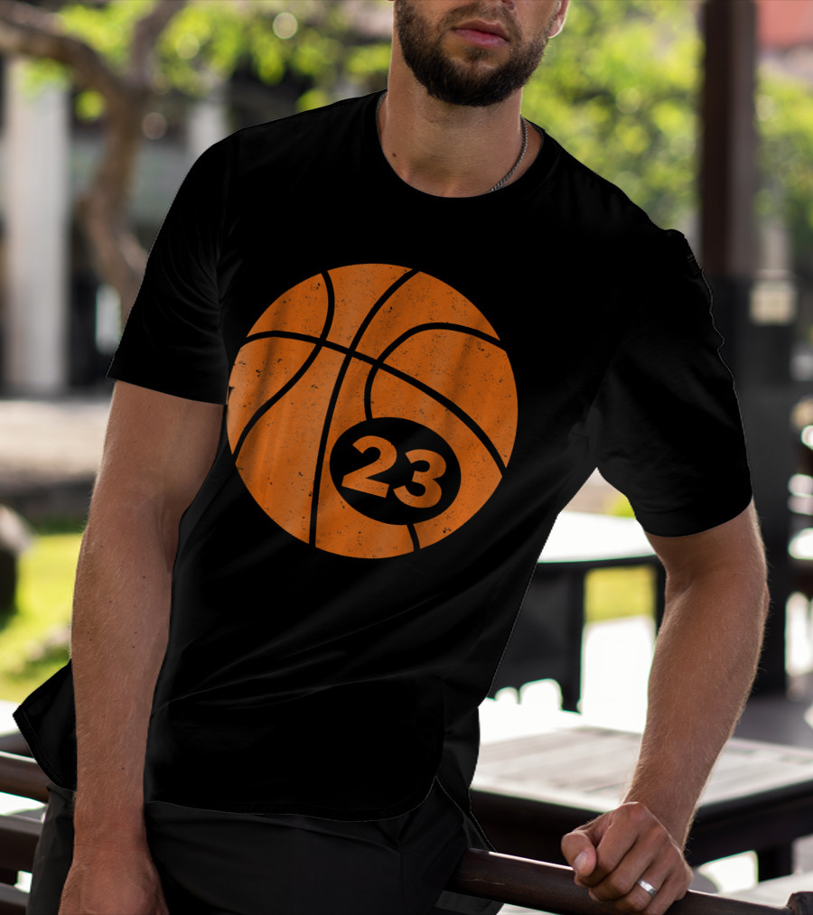 Basketball Player Jersey Number 23 Graphic Ball T-Shirt