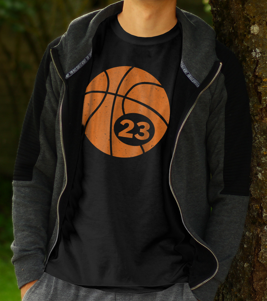 Basketball Player Jersey Number 23 Graphic Ball T-Shirt