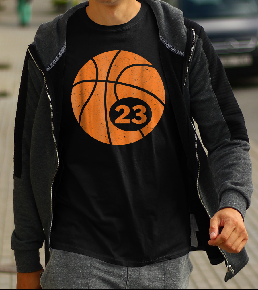 Basketball Player Jersey Number 23 Graphic Ball T-Shirt