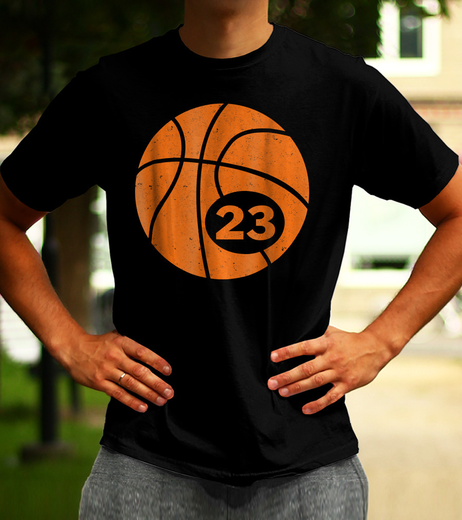 Basketball Player Jersey Number 23 Graphic Ball T-Shirt