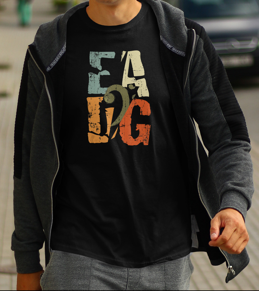 EADG Bass Guitar Player Bass Clef T-Shirt