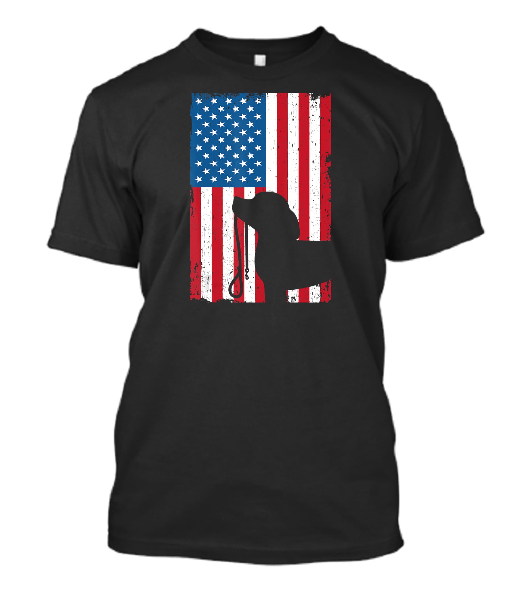 Beagle Silhouette American Flag Patriotic T-Shirt