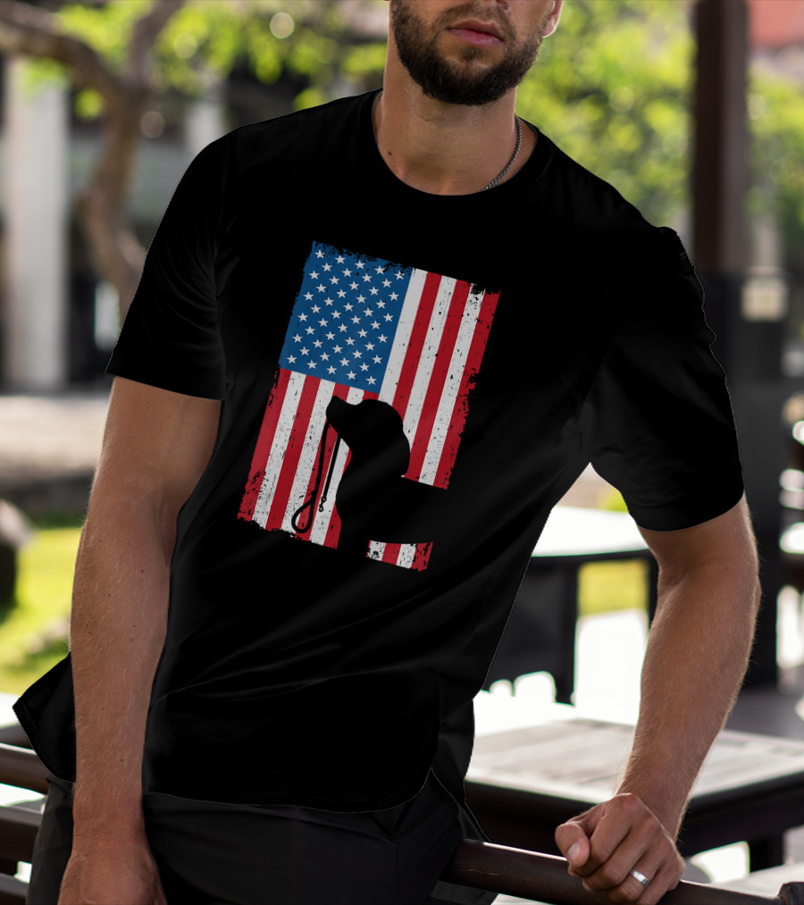 Beagle Silhouette American Flag Patriotic T-Shirt
