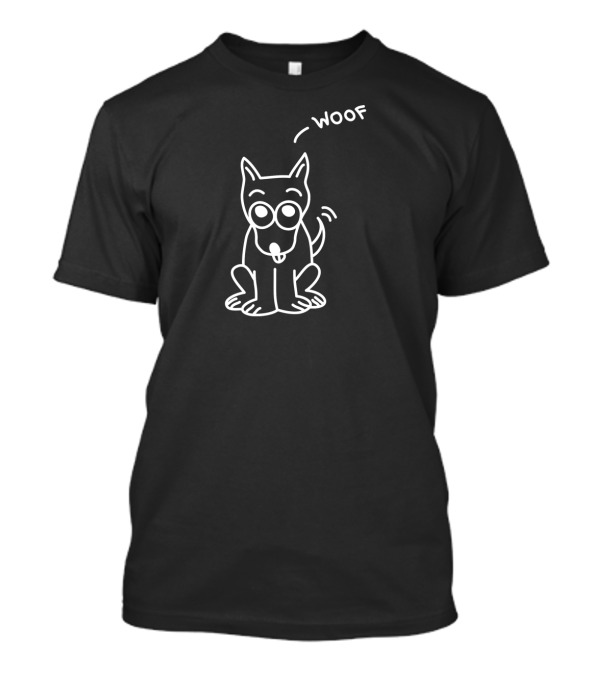 Woof Dog Doodle Line Art With Cute Canine Expression T-Shirt