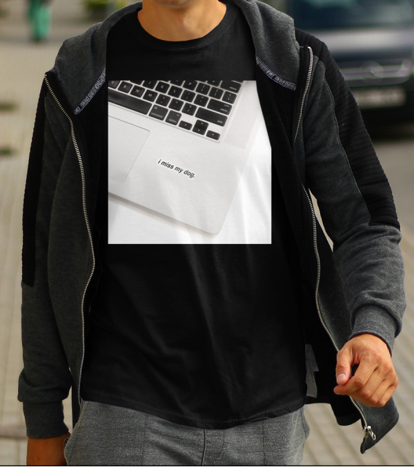 I Miss My Dog Sentiment Sticker On Laptop Keyboard T-Shirt