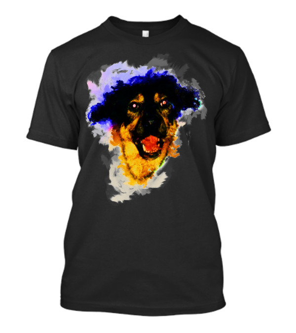 Colorful Dog Happy Sketch Portrait Vibrant Expression T-Shirt