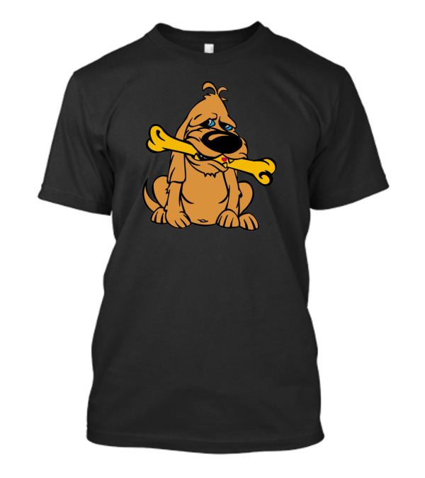 Vintage Cartoon Dog With Oversized Bone In Mouth T-Shirt