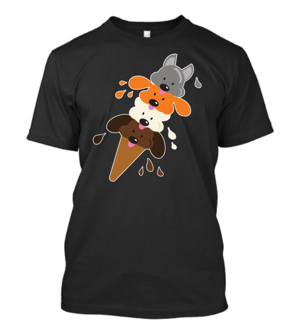 Dog Days Of Summer Ice Cream Cone Canine Scoop Stack T-Shirt