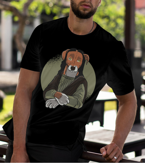 Mona Lisa Doggo Lisa Funny Dog Art For Dog Lovers And Owners T-Shirt