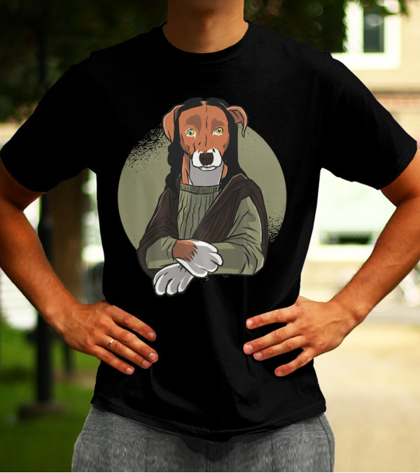 Mona Lisa Doggo Lisa Funny Dog Art For Dog Lovers And Owners T-Shirt