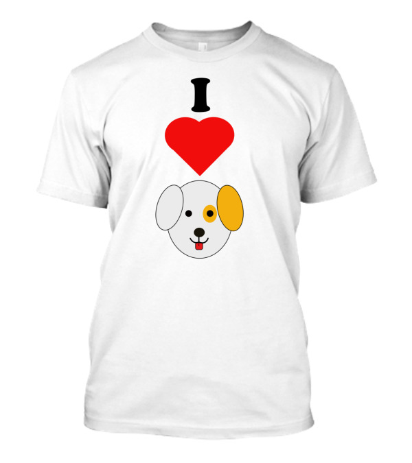 I Heart Love Dogs Cute Dog Face T-Shirt