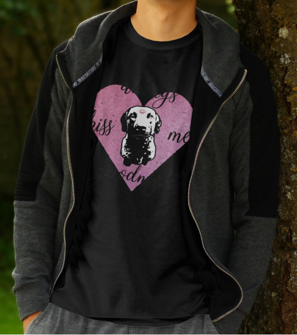Always Kiss Me Goodnight Heart With Dog T-Shirt