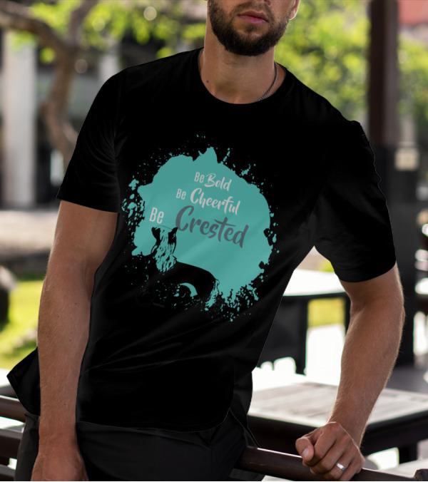 Be Bold Be Cheerful Be Crested With Silhouette On Blue Paint Splash T-Shirt